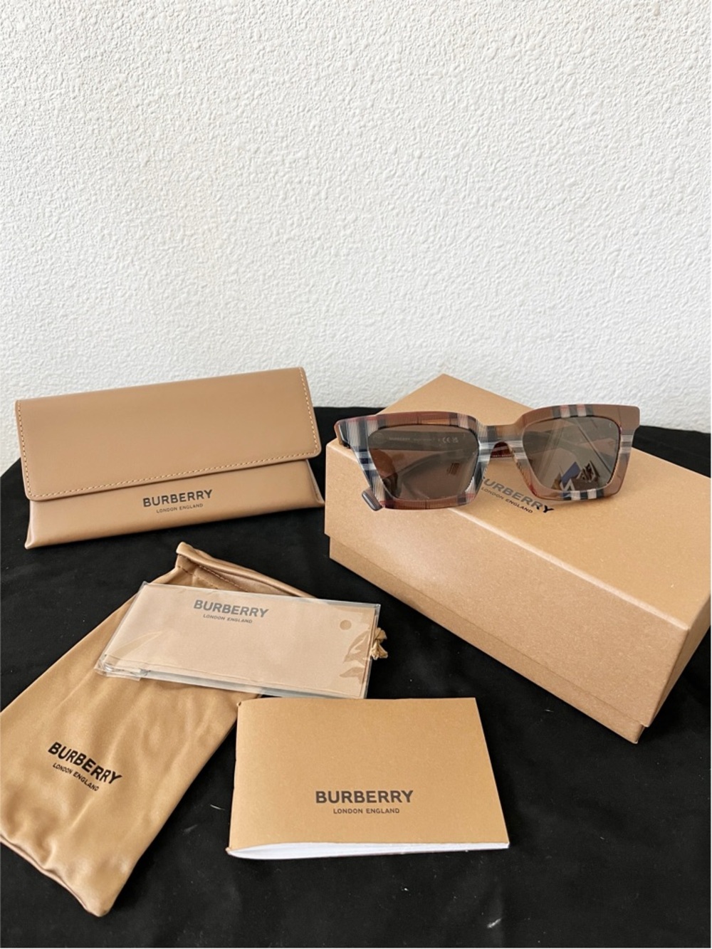 Burberry Sunglasses B4392U 396673 52 Check Brown/Dark Brown For Women - Picture 2 of 8